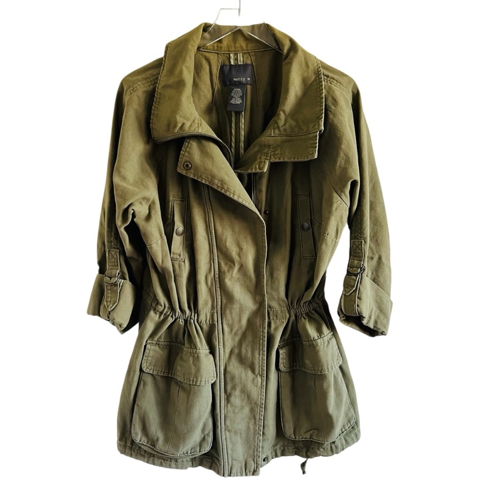 Matty M Olive Utility Anorak Jacket